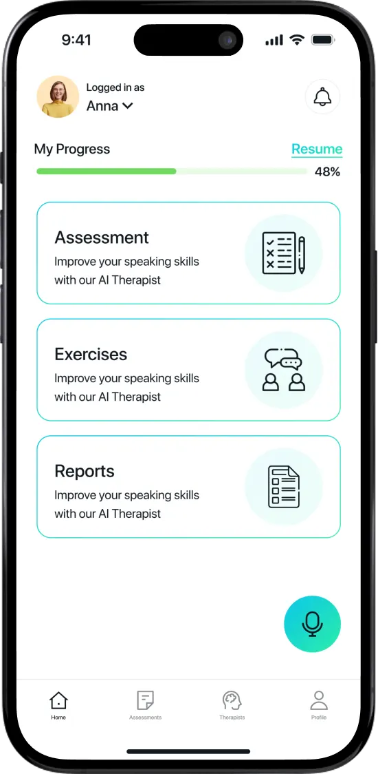 AI therapist assessment app interface built by Botmer