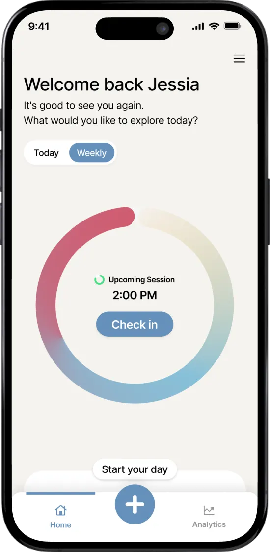Wellness check-in app interface built by Botmer